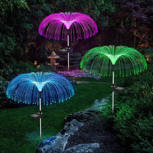 Frey - Solarfaseroptik-Qualle-Gartenlichter