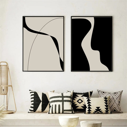 & Linien minimalistische Wandkunst Feine Kunst Leinwanddrucke Bilder für Wohnung Wohnzimmer Schlafzimmer Kunst Dekor