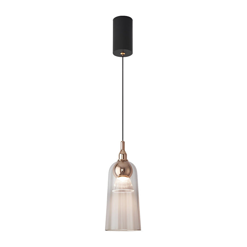 Zeitgenössischer nordischer Farbverlauf Acrylbecher Shade Aluminium LED Pendelleuchte für das Esszimmer