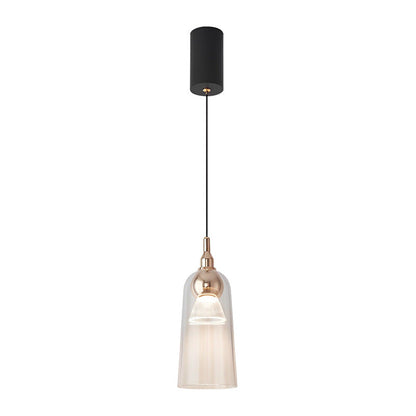 Zeitgenössischer nordischer Farbverlauf Acrylbecher Shade Aluminium LED Pendelleuchte für das Esszimmer
