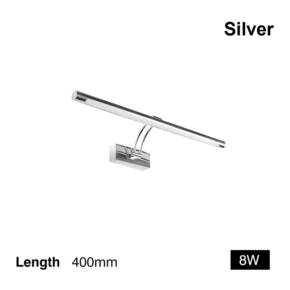 80-100cm LED Wandlampe - Moderne schwarze/silberne Wandleuchte für das Badezimmer, innen montierte Bildleuchte