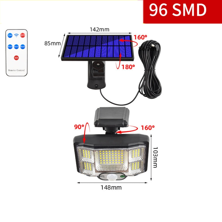 TG-TY085 Solar Outdoor Mensch Körper Induktion Wandlicht Haushaltsgarten wasserdicht Straßenlicht mit Fernbedienung, Spezifikation: 96 LED Getrennt
