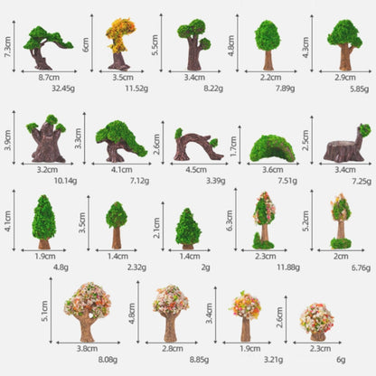 5 Stück Mikro-Landschaft Simulierte Grüne Bäume Blumen DIY Garten Ökologische Ornamente, Stil: Nr. 2 Gelber Baum