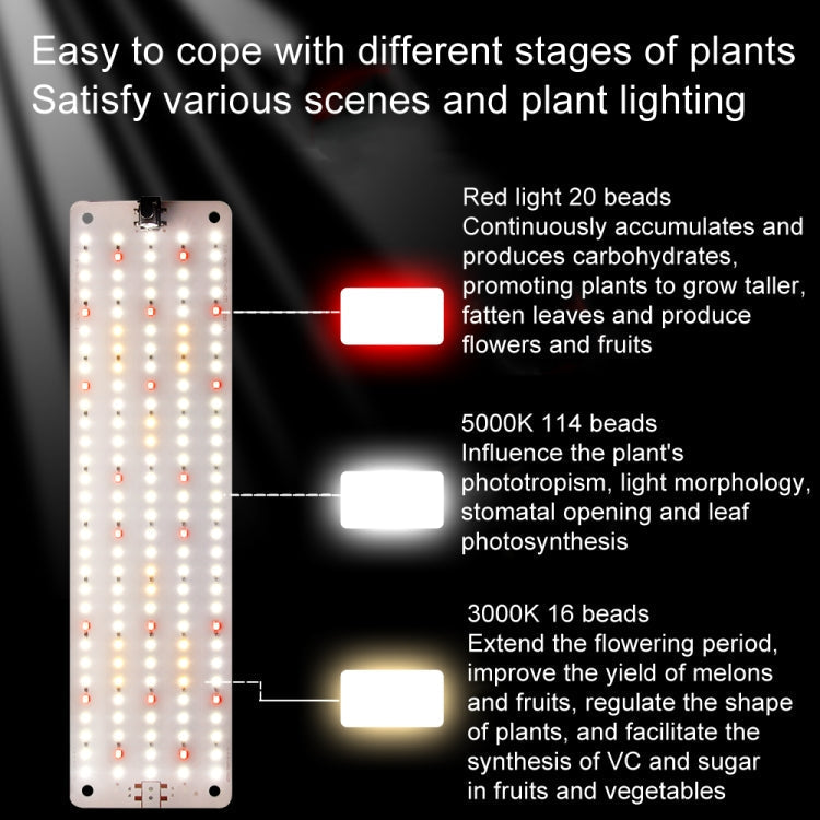 1 Kopf 12V Sonnenkaltes Lichtpaneel Pflanzenwachslampe Setzling Fülllichter (US-Stecker)