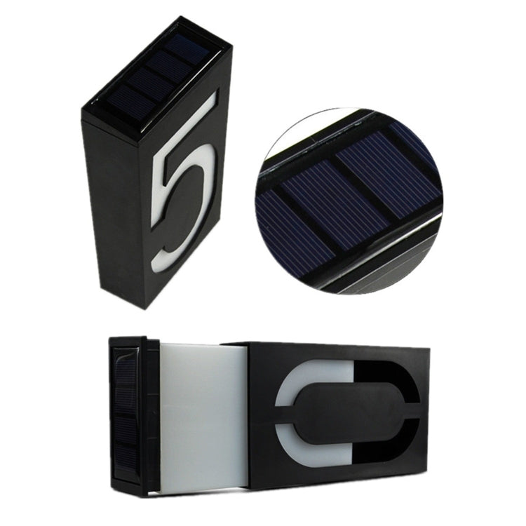 0.36W Solarbetriebene Wandmontage 6 LEDs Beleuchtung Türschild Lampe Hausnummer Veranda Lichter mit Solarpanel(1)