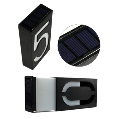 0.36W Solarbetriebene Wandmontage 6 LEDs Beleuchtung Türschild Lampe Hausnummer Veranda Lichter mit Solarpanel(1)