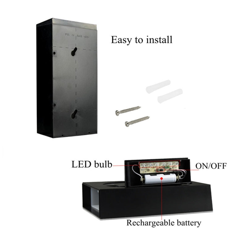 0.36W Solarbetriebene Wandmontage 6 LEDs Beleuchtung Türschild Lampe Hausnummer Veranda Lichter mit Solarpanel(1)