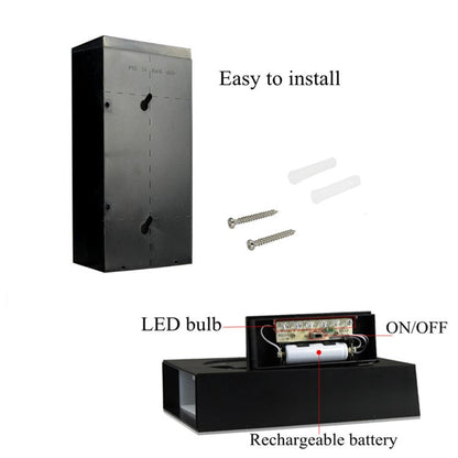 0.36W Solarbetriebene Wandmontage 6 LEDs Beleuchtung Türschild Lampe Hausnummer Veranda Lichter mit Solarpanel(1)